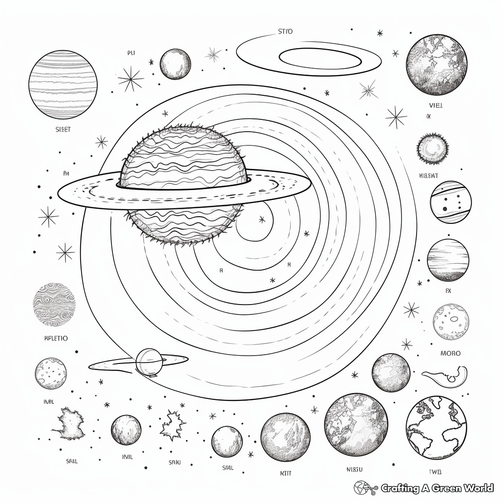 Shading guide for Solar System Coloring Pages 2