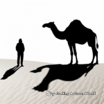 Shadow Art: Camel Silhouette in the Desert Coloring Pages 2