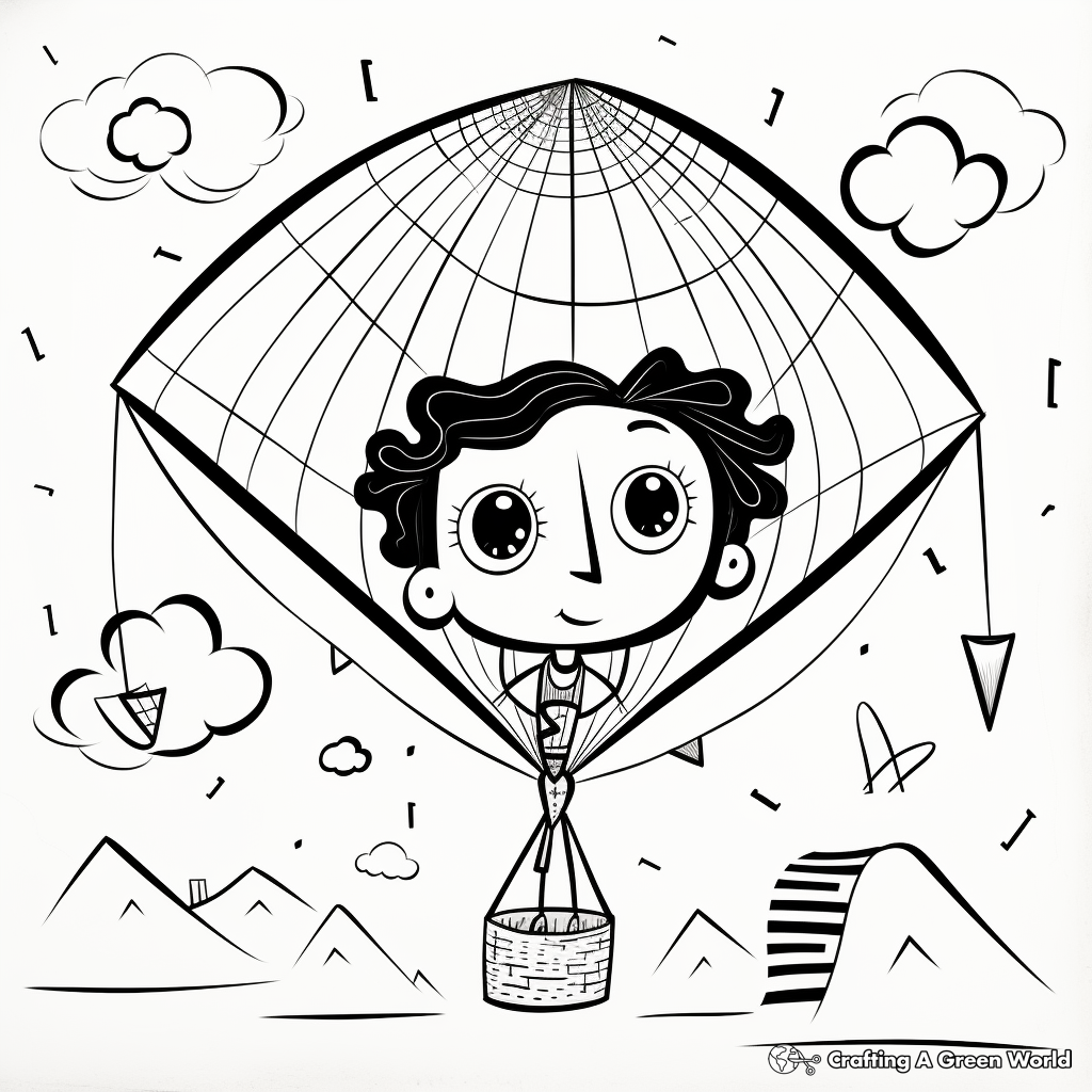 Shapes and Patterns Kite Coloring Pages 1