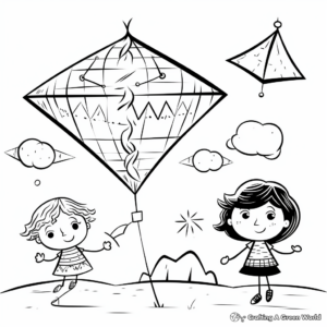 Shapes and Patterns Kite Coloring Pages 2