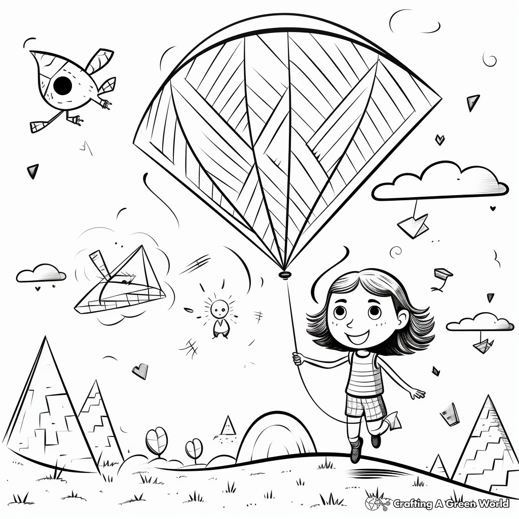 Shapes and Patterns Kite Coloring Pages 3