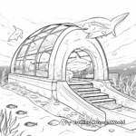 Shark Tunnel Aquarium Coloring Pages 1