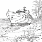 Shipwreck Beach Scene Coloring Pages 4