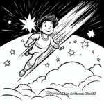 Shooting Star Streaking Through The Galaxy Coloring Pages 2