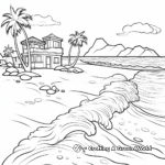 Shoreline Waves: Beach Coloring Pages for Adults 1