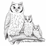 Short-eared Owl Family Coloring Pages for Relaxation 4