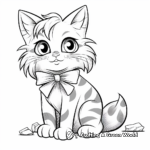Siberian Cat Rocking Bow Tie Coloring Pages 2