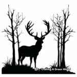 Silhouette Deer Antler Coloring Pages 1
