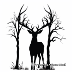 Silhouette Deer Antler Coloring Pages 4
