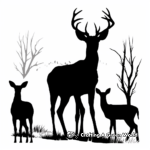 Silhouette of Browning Buck and Doe Coloring Pages 1