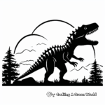 Silueta de Megalosaurio Páginas para colorear 3