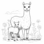 Simple Alpaca Coloring Pages for Kids 1