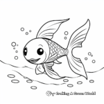 Simple and Cute Guppy Fish Cartoon Coloring Pages 3