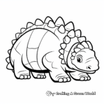 Simple Ankylosaurus Coloring Pages for Children 4