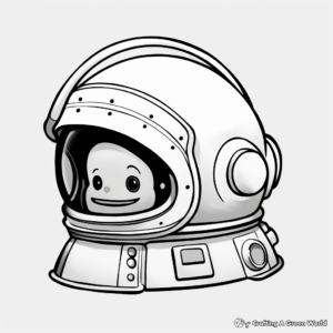 Simple Astronaut Helmet Coloring Pages for Kids 1