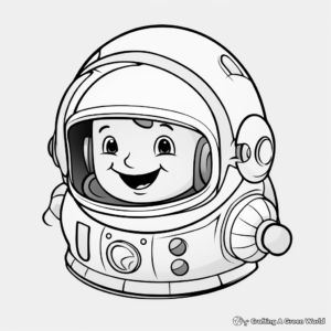 Simple Astronaut Helmet Coloring Pages for Kids 3