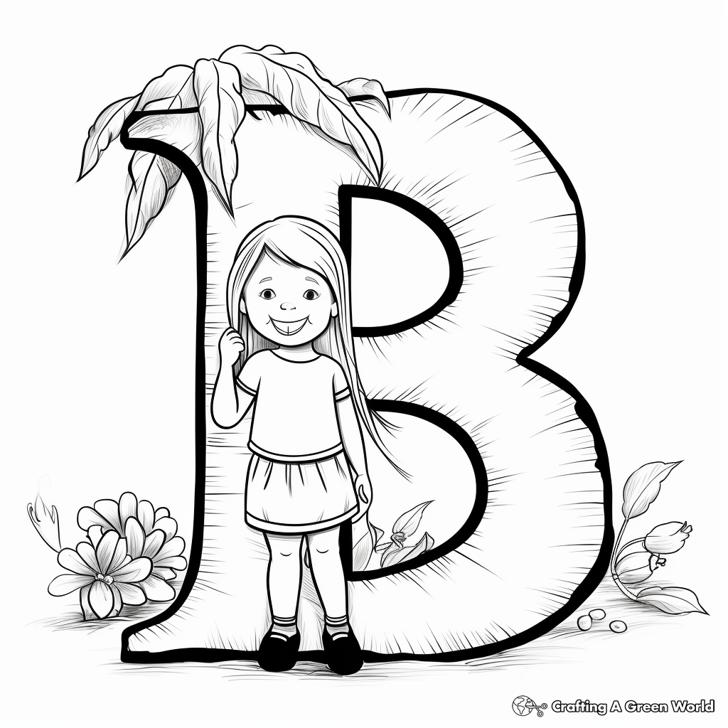 Simple 'B is for Banana' Coloring Pages for Kids 1