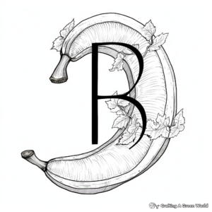 Simple 'B is for Banana' Coloring Pages for Kids 3