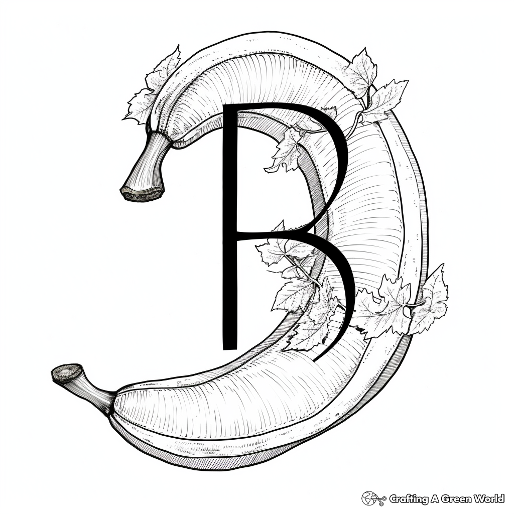 Simple 'B is for Banana' Coloring Pages for Kids 3