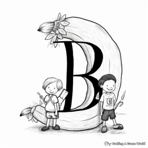 Simple 'B is for Banana' Coloring Pages for Kids 4