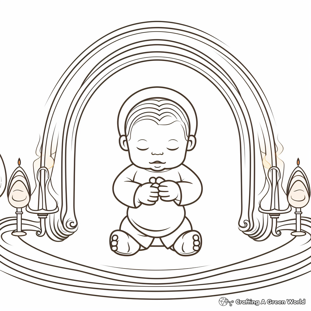 Simple Baptism Coloring Pages for Children 2