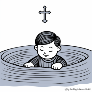 Simple Baptism Coloring Pages for Children 3