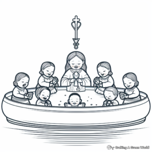 Simple Baptism Coloring Pages for Children 4