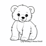 Simple Bear Cub Coloring Pages for Beginners 1