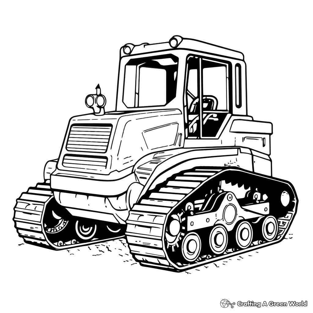 Simple Bulldozer Coloring Pages for Children 1