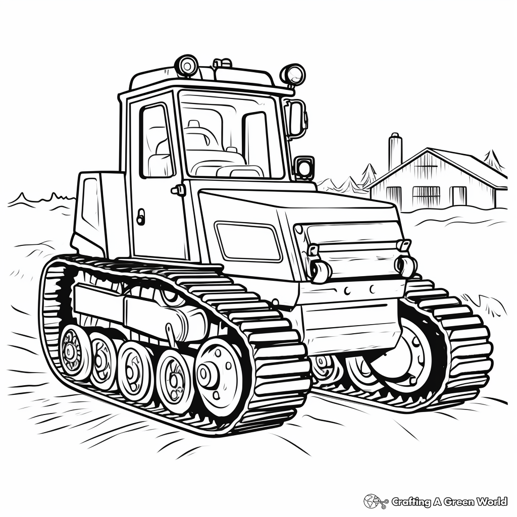 Simple Bulldozer Coloring Pages for Children 2
