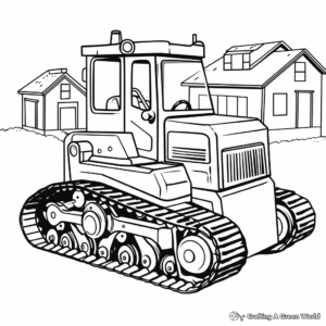 Simple Bulldozer Coloring Pages for Children 3