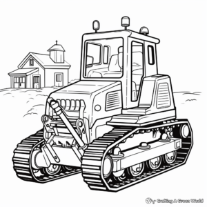 Simple Bulldozer Coloring Pages for Children 4