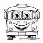 Páginas para colorear de autobuses sencillos para niños pequeños 3