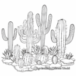 Dibujos para colorear de Jardín de cactus para niños 3
