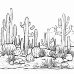 Simple Cactus Garden Coloring Pages for Children 4