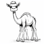 Simple Cartoon Camel Coloring Pages for Kids 3