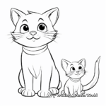 Simple Cat and Mouse Outline Coloring Pages 1