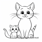 Simple Cat and Mouse Outline Coloring Pages 4