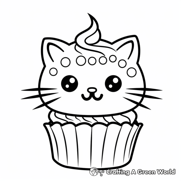 Cat Cupcake Coloring Pages - Free & Printable!