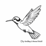 Simple Coloring Pages for Kids: Ruby Throated Hummingbird 2