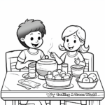 Simple Coloring Pages of Kindergarten Meals 3