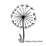 Simple Dandelion Flower Coloring Pages for Kids 3
