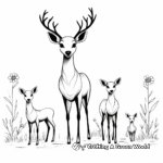 Simple Deer Family Coloring Pages 2