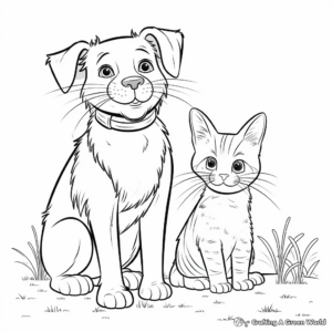 Simple Domestic Pets at Vet Coloring Pages for Kids 3