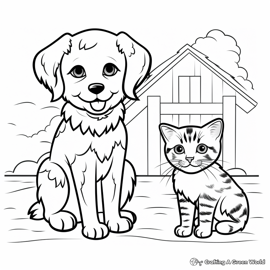 Simple Domestic Pets at Vet Coloring Pages for Kids 4