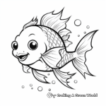 Simple Dragon Fish Outline Coloring Pages for Young Children 1