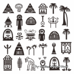 Simple Egyptian Symbols Coloring Pages for Kids 1