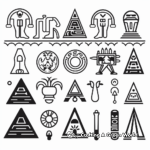 Simple Egyptian Symbols Coloring Pages for Kids 2