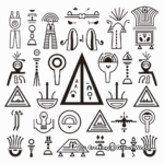 Simple Egyptian Symbols Coloring Pages for Kids 3