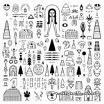 Simple Egyptian Symbols Coloring Pages for Kids 4
